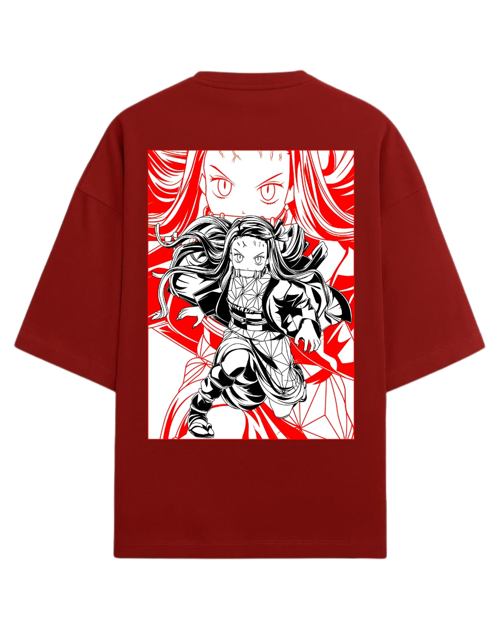Nezuko Kamado Fierce Form Oversized T-Shirt | Demon Slayer Anime Tee | Premium 260 GSM Cotton
