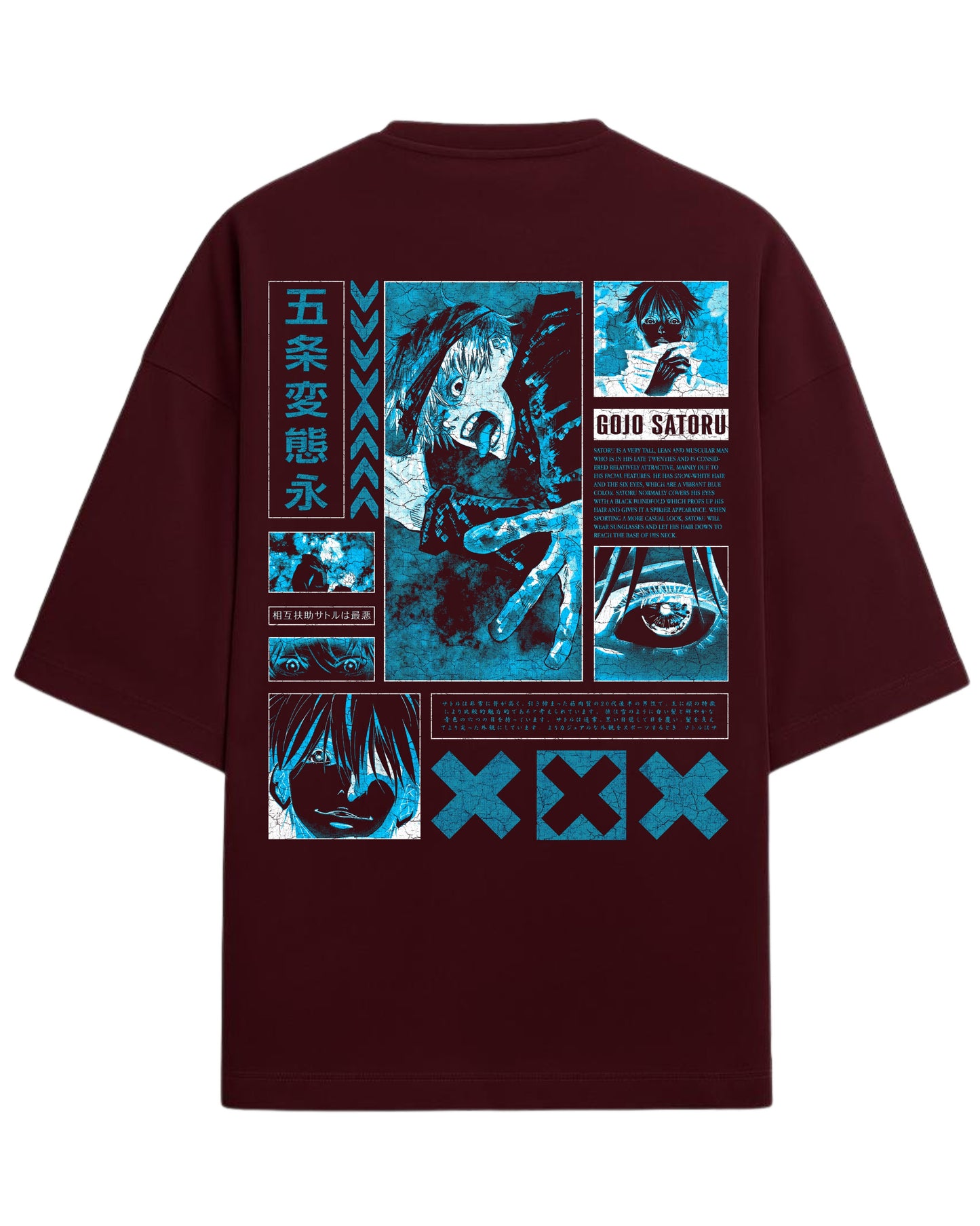 Gojo Satoru “Blue Domain” Oversized T-Shirt | Jujutsu Kaisen Manga Panel Tee | Premium 260 GSM Cotton