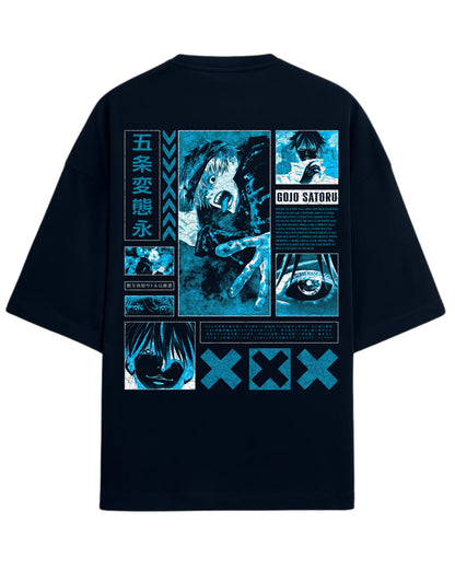 Gojo Satoru “Blue Domain” Oversized T-Shirt | Jujutsu Kaisen Manga Panel Tee | Premium 260 GSM Cotton
