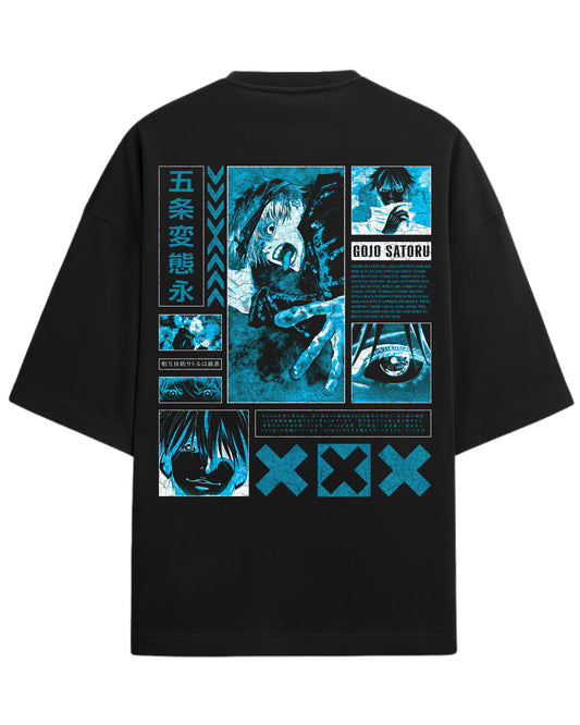 Gojo Satoru “Blue Domain” Oversized T-Shirt | Jujutsu Kaisen Manga Panel Tee | Premium 260 GSM Cotton
