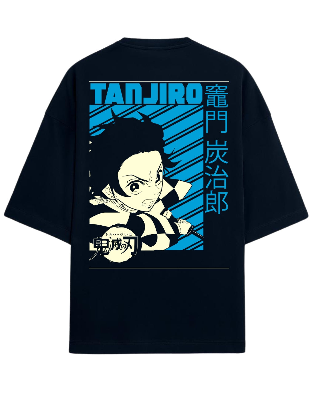 Tanjiro Kamado Action Pose Oversized T-Shirt | Demon Slayer Anime Graphic Tee | Premium 260 GSM Cotton