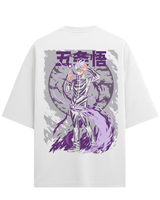 Gojo Satoru “Cursed Energy Flow” Oversized T-Shirt | Jujutsu Kaisen Streetwear Tee | Premium 260 GSM Cotton