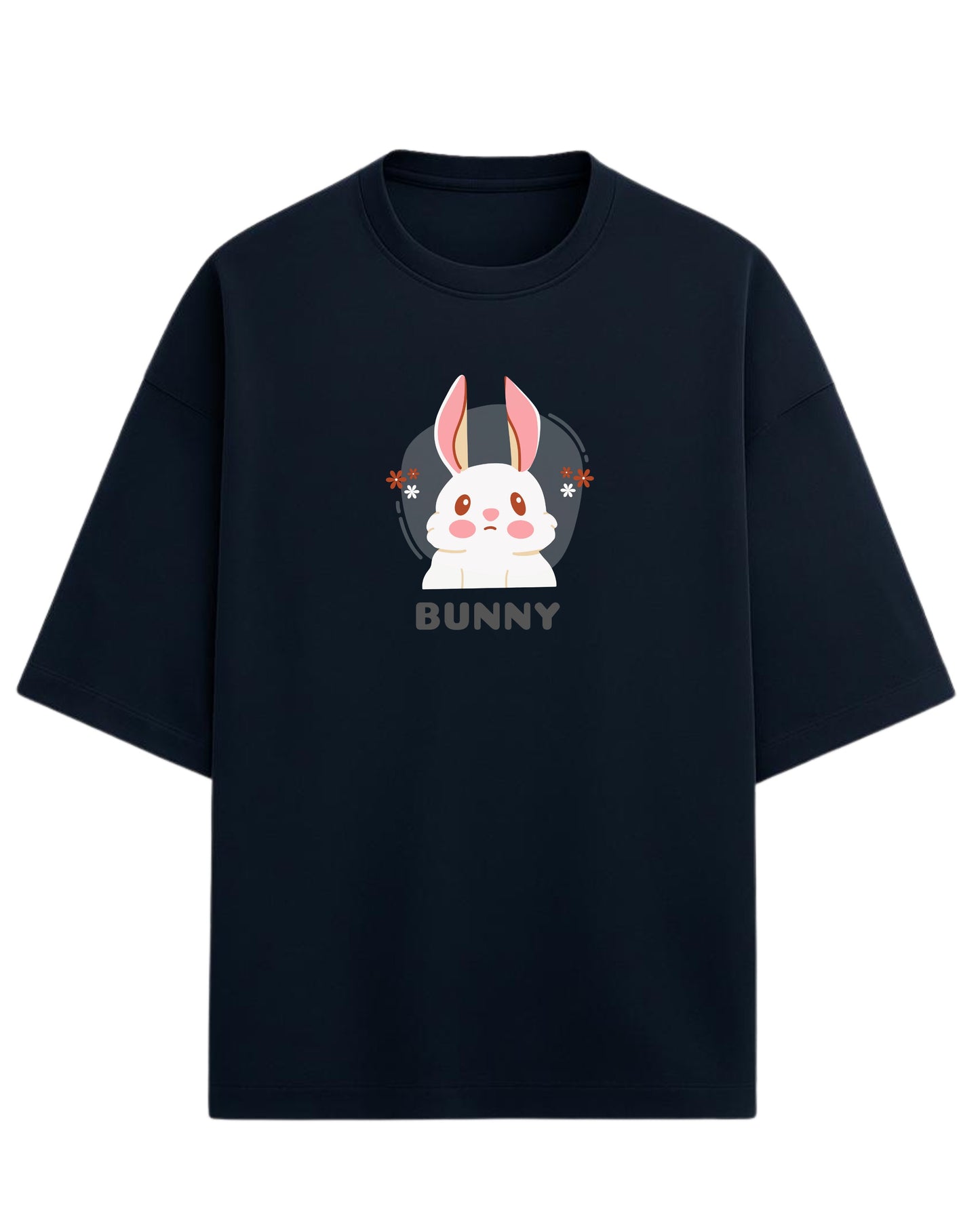 Cute Bunny Oversized T-Shirt | Soft Pastel Cartoon Graphic Tee | Premium 260 GSM Cotton