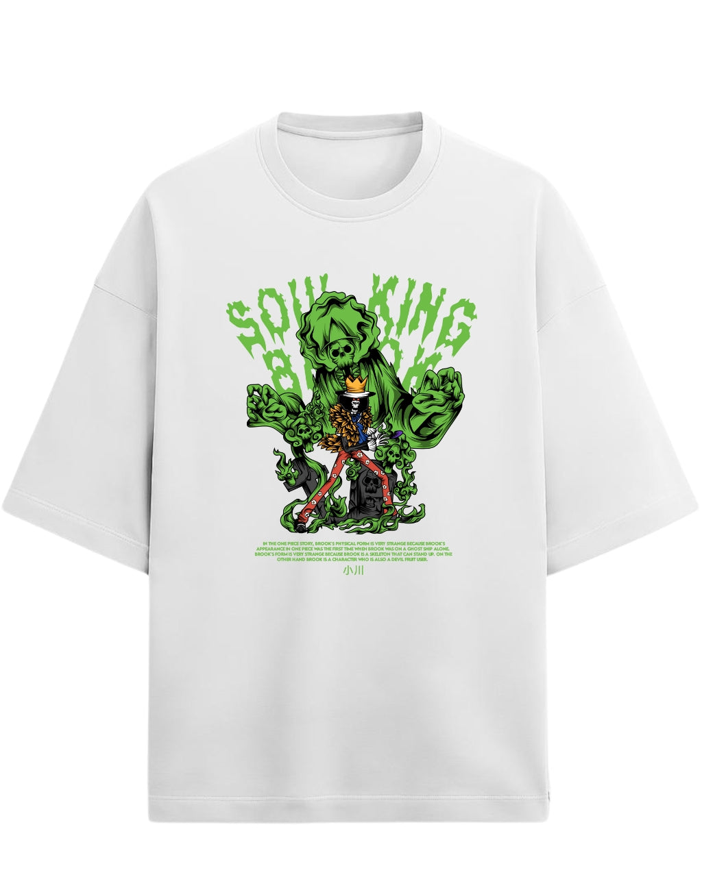 Brook Soul King Oversized Tees | One Piece Anime Graphic Tee | Premium 260 GSM Cotton Blend