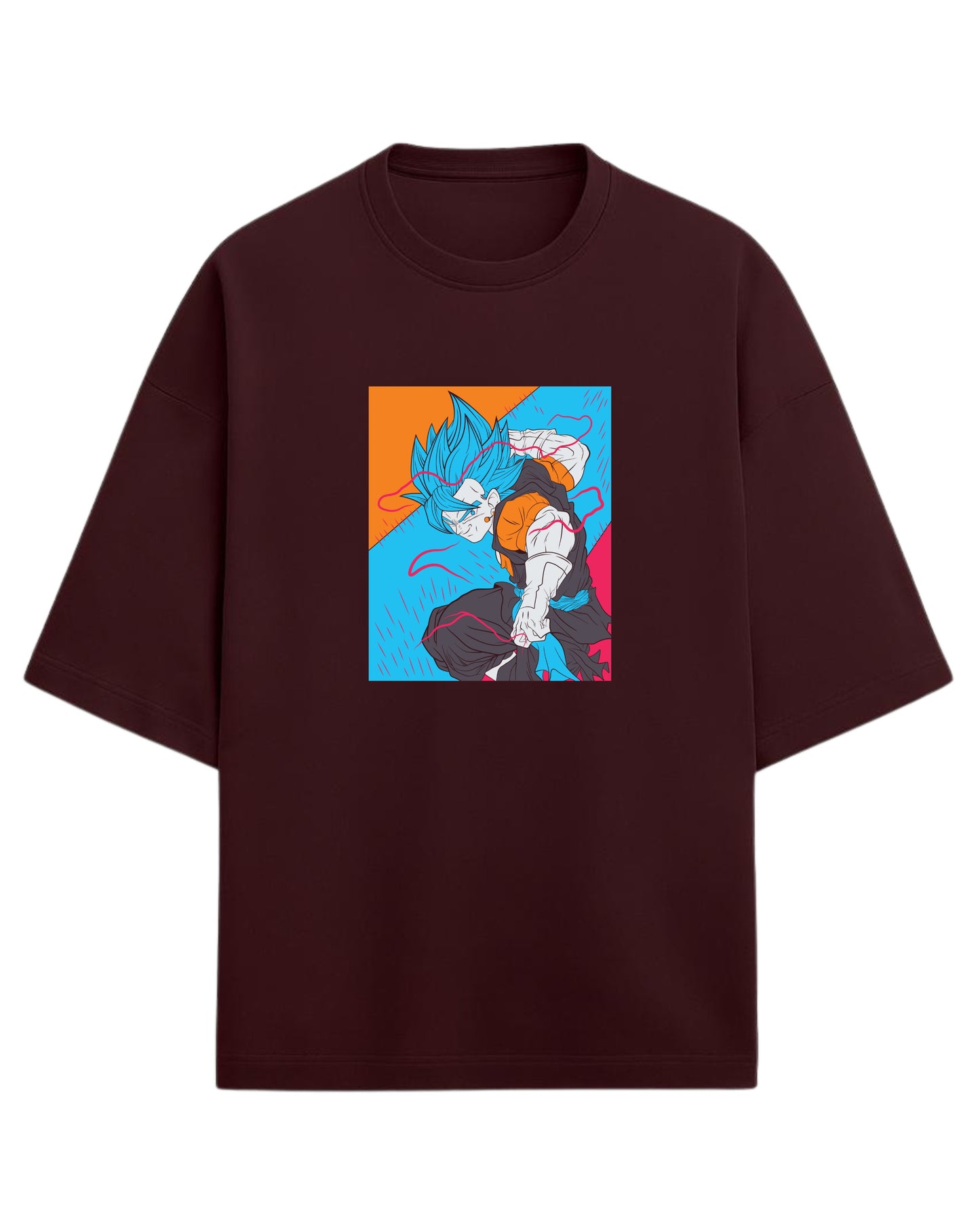 Gogeta Blue Oversized Tees | Dragon Ball Z Graphic Tee | Premium 260 GSM Cotton Blend