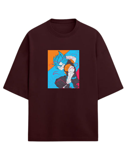 Gogeta Blue Oversized Tees | Dragon Ball Z Graphic Tee | Premium 260 GSM Cotton Blend