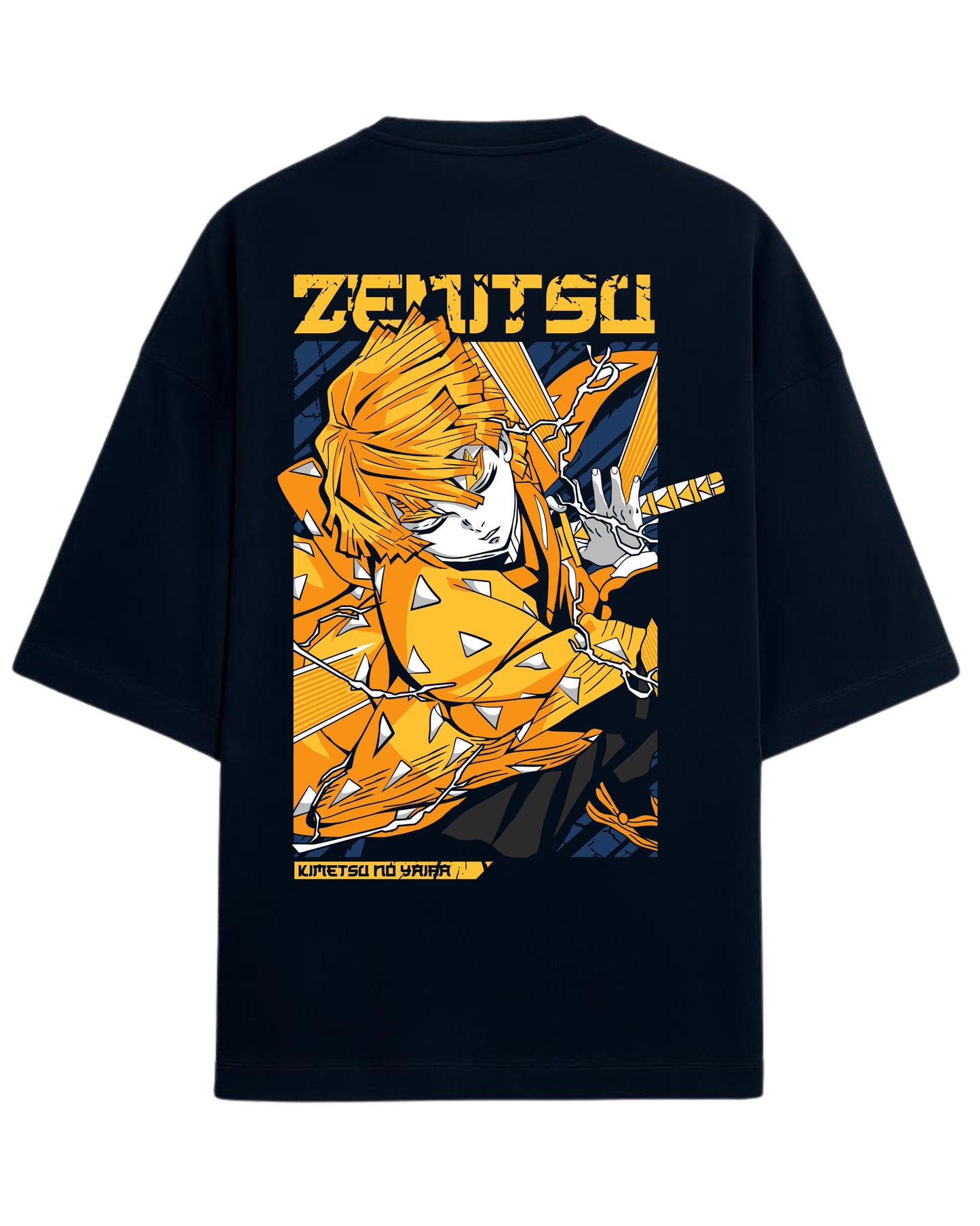 Zenitsu Agatsuma Oversized T-Shirt | Demon Slayer Anime Graphic Tee | Premium 260 GSM Cotton Blend