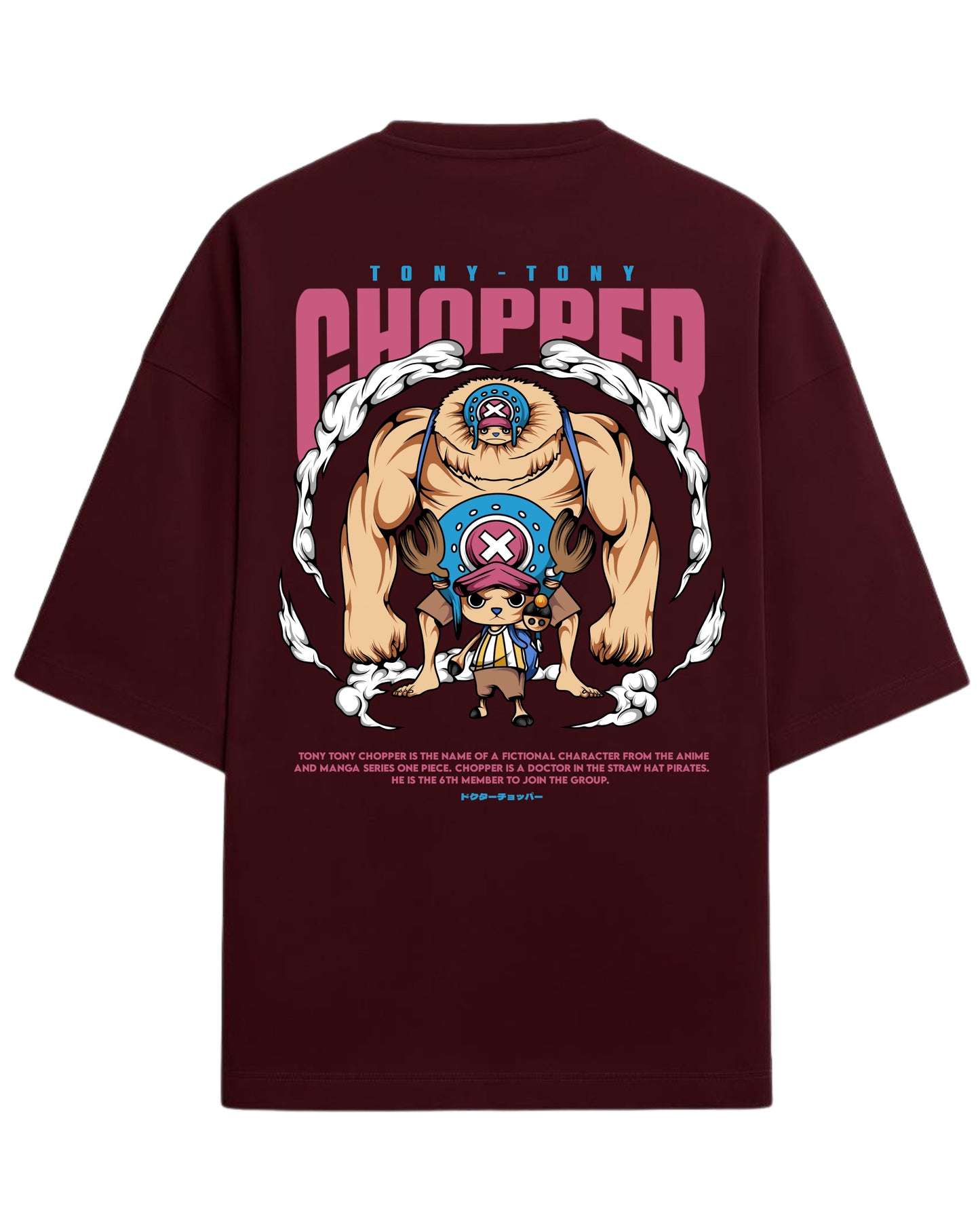 Tony Tony Chopper Oversized Tees | One Piece Anime Graphic Tee | Premium 260 GSM Cotton Blend