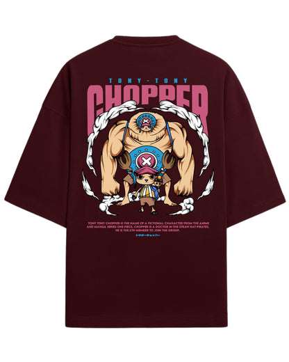 Tony Tony Chopper Oversized Tees | One Piece Anime Graphic Tee | Premium 260 GSM Cotton Blend