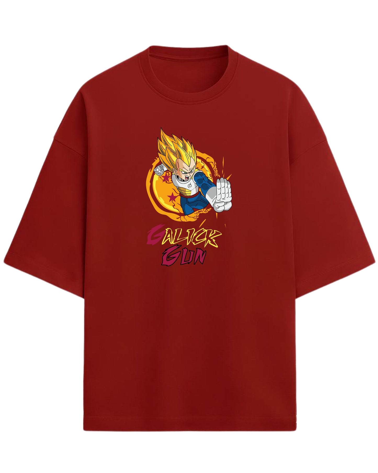 Vegeta Galick Gun Oversized Tees | Dragon Ball Z Graphic Tee | Premium 260 GSM Cotton Blend