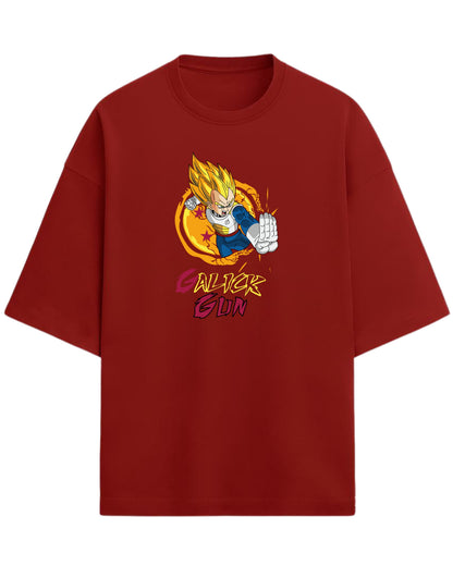 Vegeta Galick Gun Oversized Tees | Dragon Ball Z Graphic Tee | Premium 260 GSM Cotton Blend