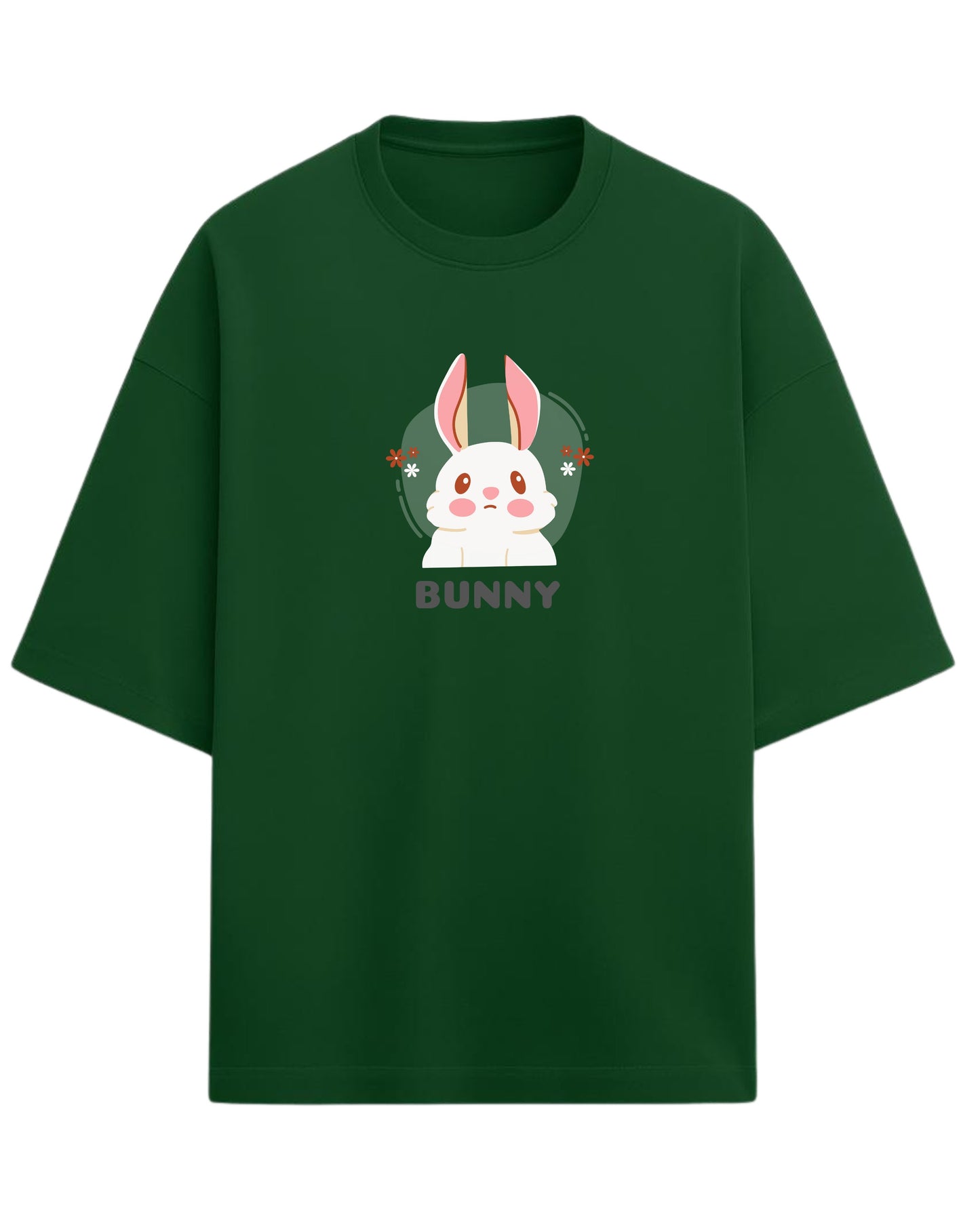 Cute Bunny Oversized T-Shirt | Soft Pastel Cartoon Graphic Tee | Premium 260 GSM Cotton