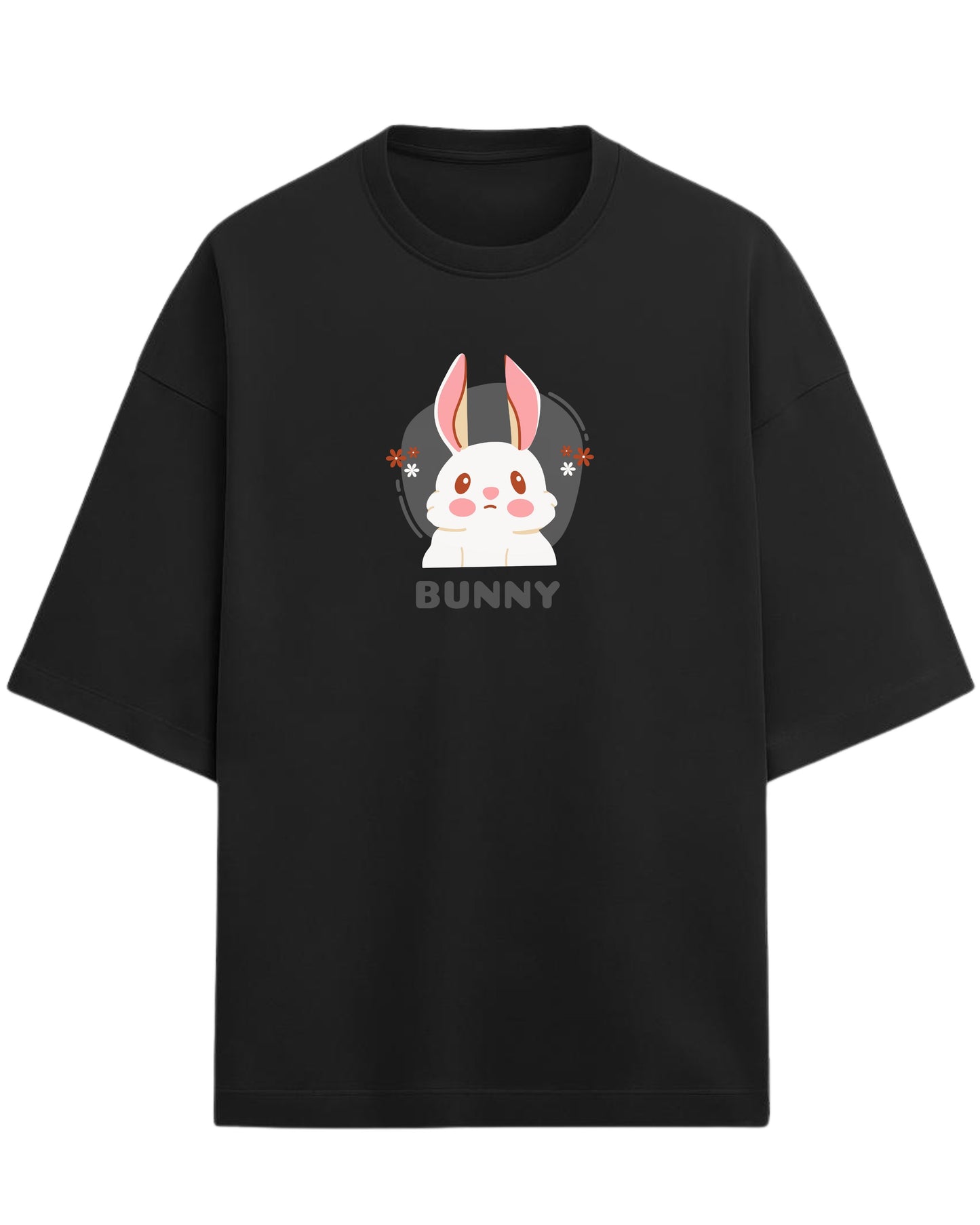 Cute Bunny Oversized T-Shirt | Soft Pastel Cartoon Graphic Tee | Premium 260 GSM Cotton