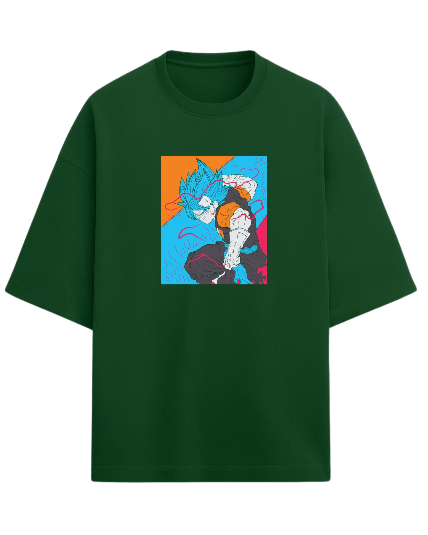 Gogeta Blue Oversized Tees | Dragon Ball Z Graphic Tee | Premium 260 GSM Cotton Blend
