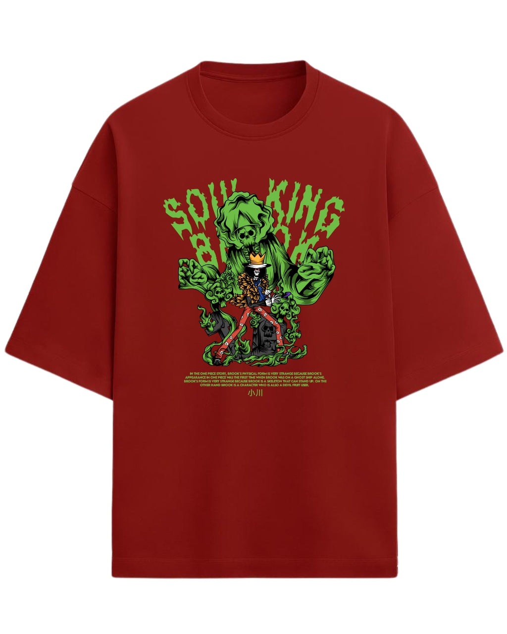Brook Soul King Oversized Tees | One Piece Anime Graphic Tee | Premium 260 GSM Cotton Blend