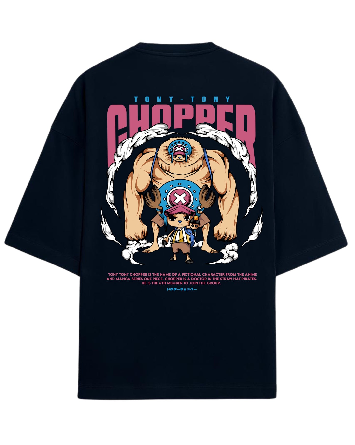 Tony Tony Chopper Oversized Tees | One Piece Anime Graphic Tee | Premium 260 GSM Cotton Blend