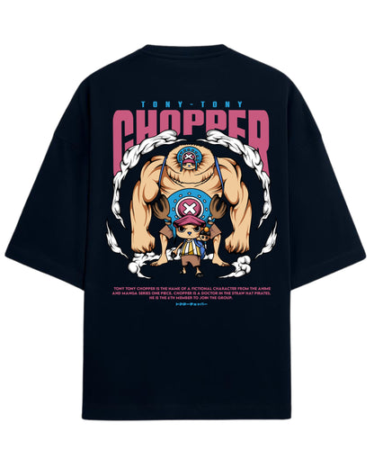 Tony Tony Chopper Oversized Tees | One Piece Anime Graphic Tee | Premium 260 GSM Cotton Blend