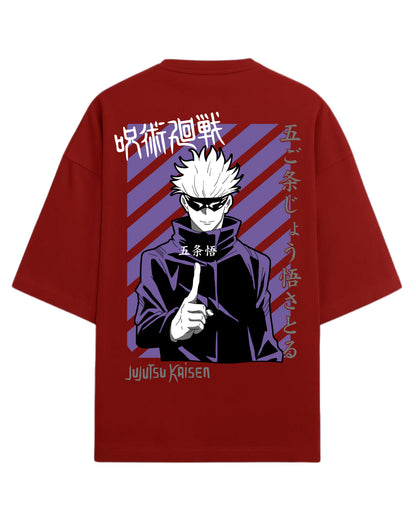 Gojo Satoru “Infinity Domain” Oversized T-Shirt | Jujutsu Kaisen Graphic Tee | Premium 260 GSM Cotton