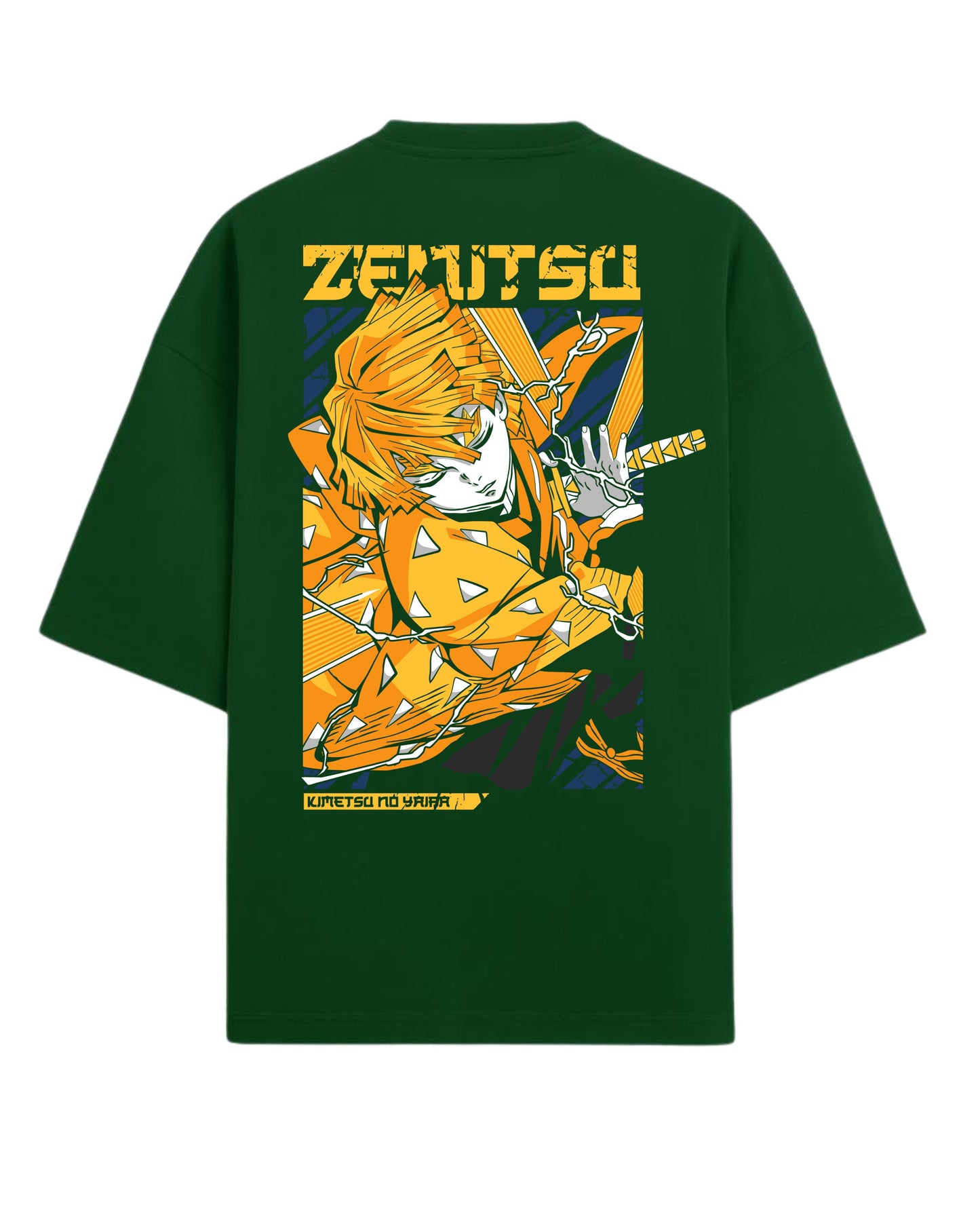 Zenitsu Agatsuma Oversized T-Shirt | Demon Slayer Anime Graphic Tee | Premium 260 GSM Cotton Blend