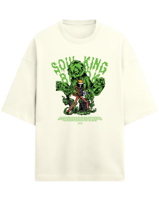 Brook Soul King Oversized Tees | One Piece Anime Graphic Tee | Premium 260 GSM Cotton Blend