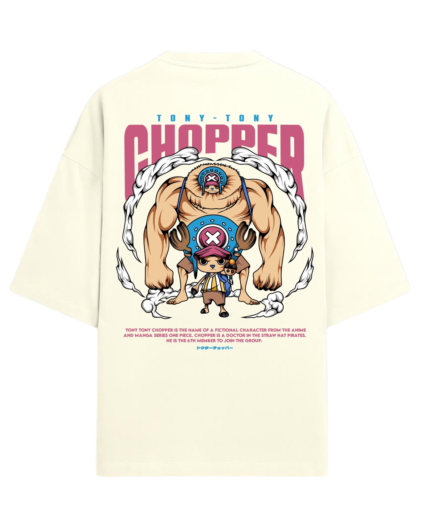 Tony Tony Chopper Oversized Tees | One Piece Anime Graphic Tee | Premium 260 GSM Cotton Blend