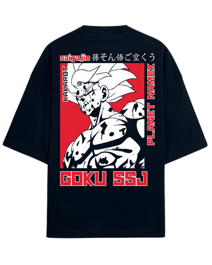 Goku SSJ Planet Namek Oversized Tees |  Dragon Ball Z Graphic Tee | Premium 260 GSM Cotton Blend