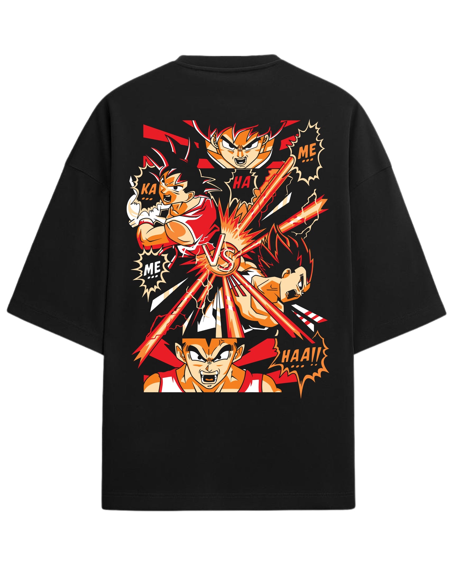 Goku vs Vegeta Oversized T-Shirt | Dragon Ball Z Anime Battle Graphic Tee | Premium 260 GSM Cotton Blend