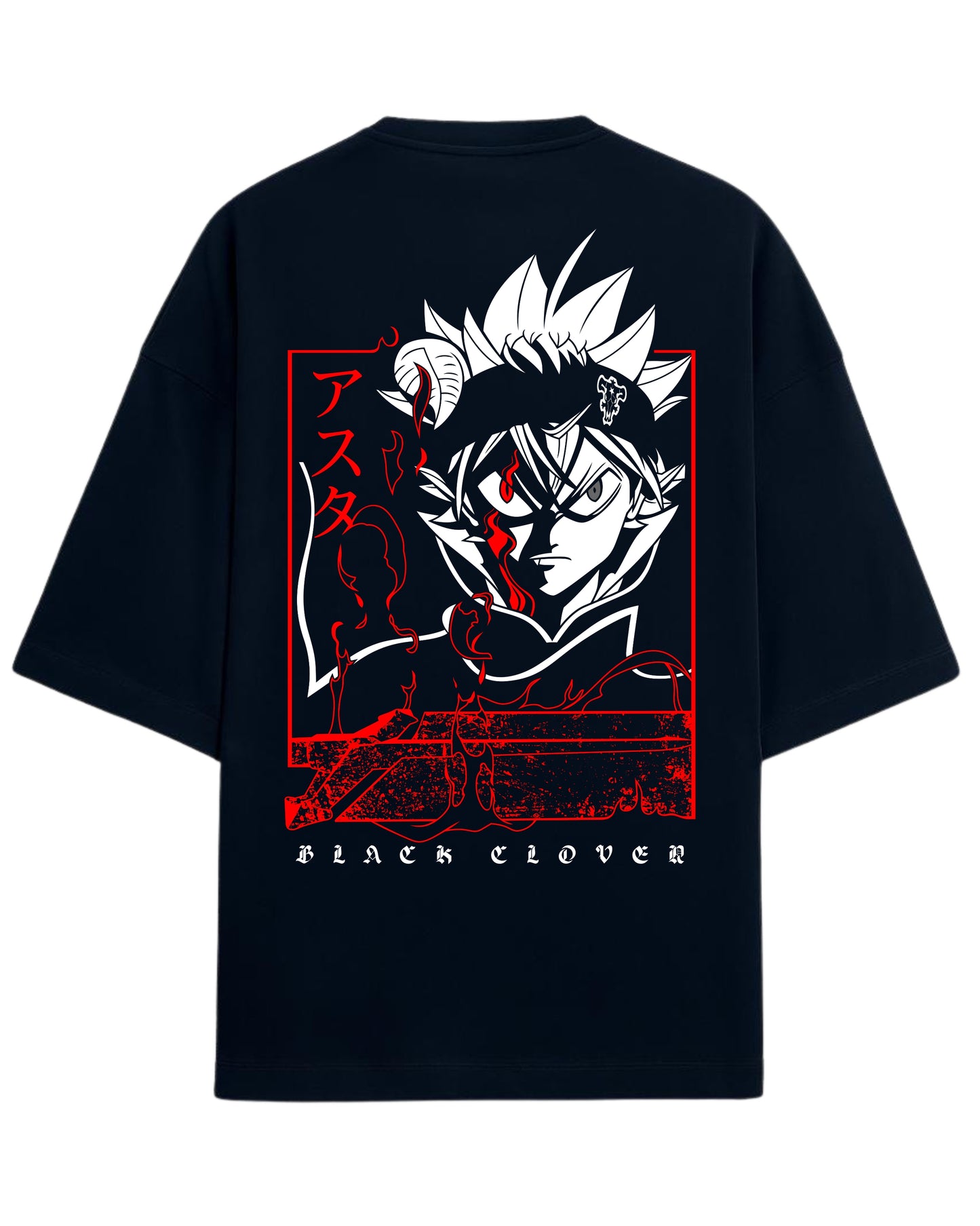 Asta Devil Form Oversized Tees | Black Clover Anime Graphic Tee | Premium 260 GSM Cotton Blend