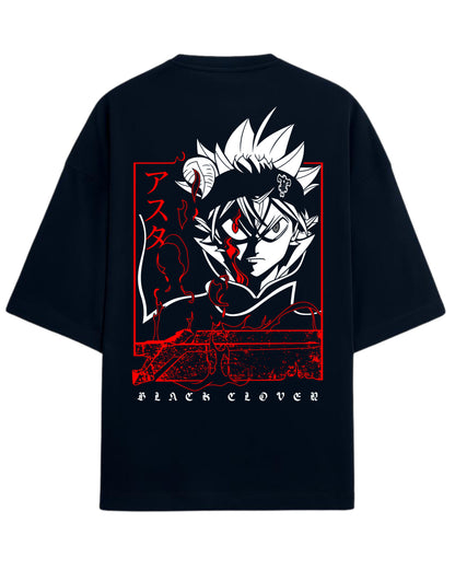 Asta Devil Form Oversized Tees | Black Clover Anime Graphic Tee | Premium 260 GSM Cotton Blend