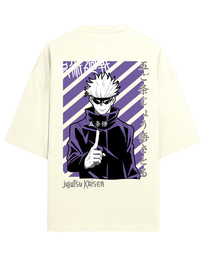Gojo Satoru “Infinity Domain” Oversized T-Shirt | Jujutsu Kaisen Graphic Tee | Premium 260 GSM Cotton