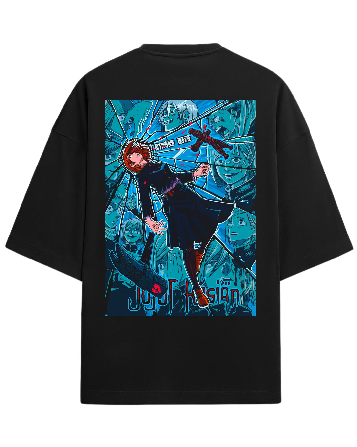 Nobara Kugisaki “Cursed Reflection” Oversized T-Shirt | Jujutsu Kaisen Graphic Tee | Premium 260 GSM Cotton
