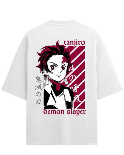 Tanjiro Kamado Sun Breathing Oversized T-Shirt | Demon Slayer Anime Graphic Tee | Premium 260 GSM Cotton