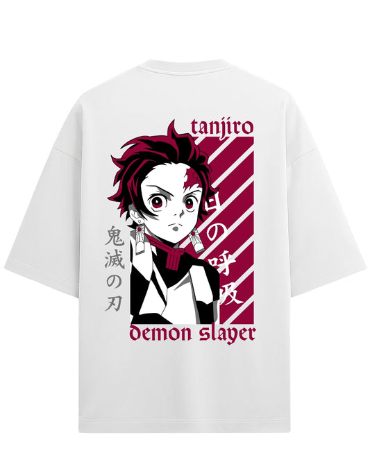 Tanjiro Kamado Sun Breathing Oversized T-Shirt | Demon Slayer Anime Graphic Tee | Premium 260 GSM Cotton