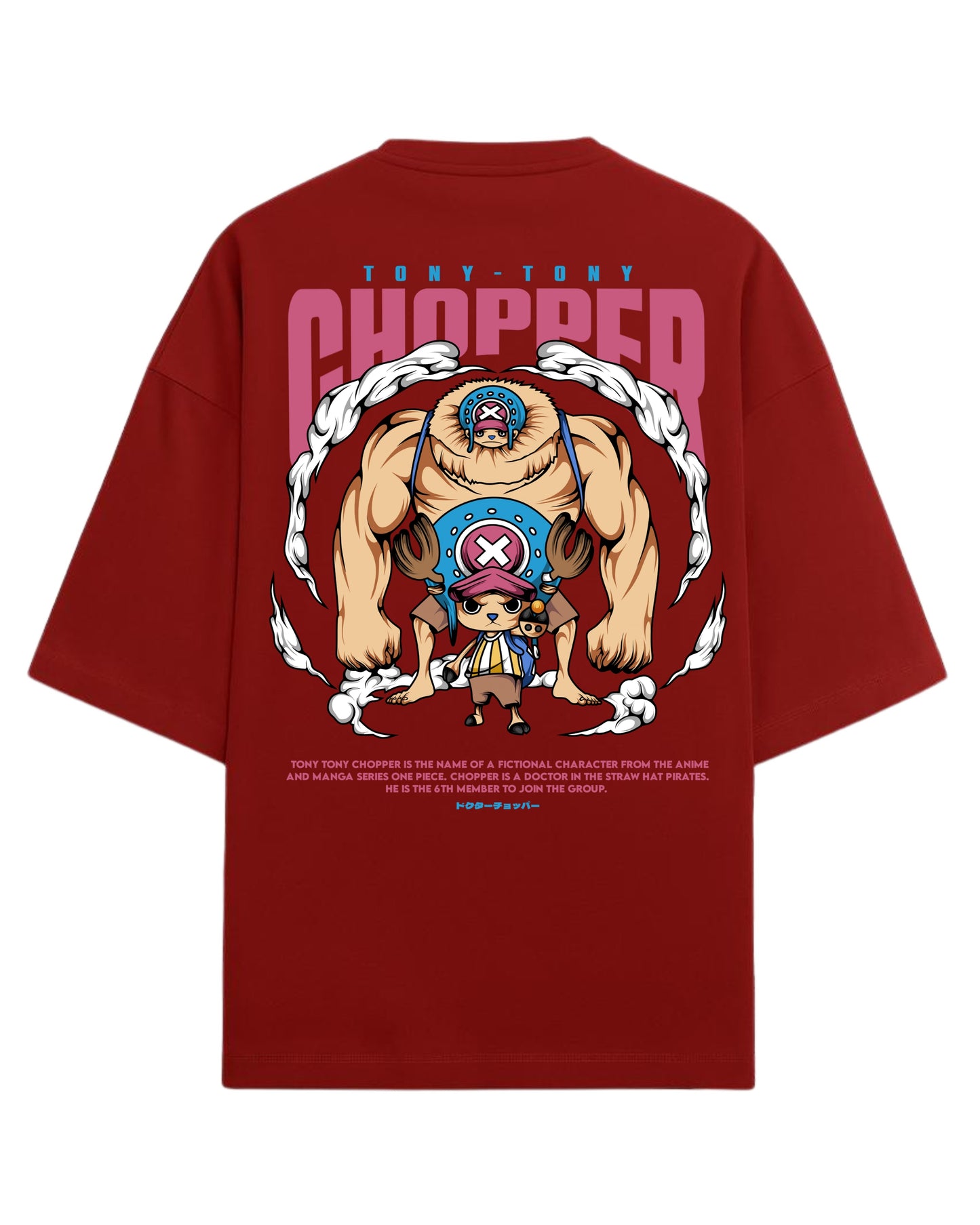 Tony Tony Chopper Oversized Tees | One Piece Anime Graphic Tee | Premium 260 GSM Cotton Blend