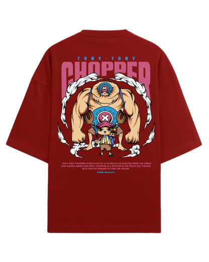 Tony Tony Chopper Oversized Tees | One Piece Anime Graphic Tee | Premium 260 GSM Cotton Blend