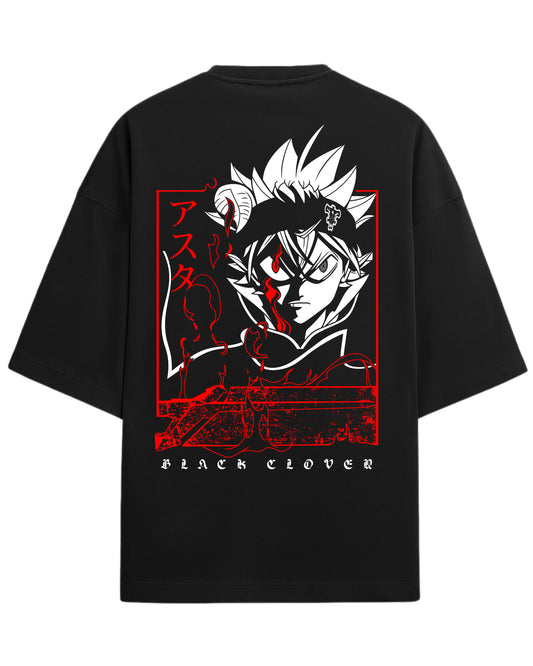 Asta Devil Form Oversized Tees | Black Clover Anime Graphic Tee | Premium 260 GSM Cotton Blend