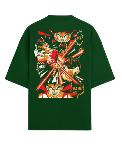 Goku vs Vegeta Oversized T-Shirt | Dragon Ball Z Anime Battle Graphic Tee | Premium 260 GSM Cotton Blend