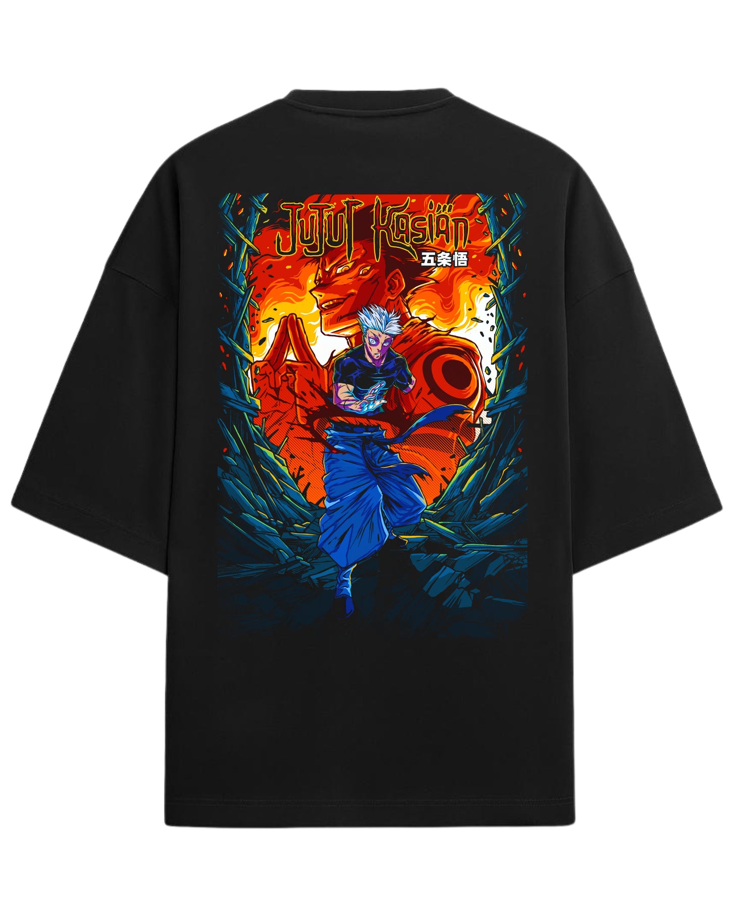 Gojo vs Sukuna “Cursed Clash” Oversized T-Shirt | Jujutsu Kaisen Graphic Tee | Premium 260 GSM Cotton