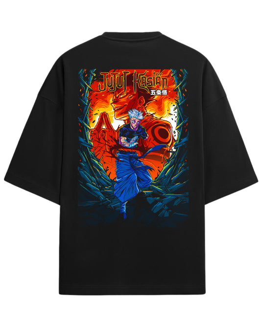 Gojo vs Sukuna “Cursed Clash” Oversized T-Shirt | Jujutsu Kaisen Graphic Tee | Premium 260 GSM Cotton