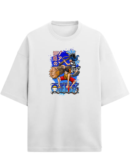 One Piece Luffy & Buggy Oversized Graphic Tees | One Piece Graphic Tees | Premium 260 GSM Cotton Blend