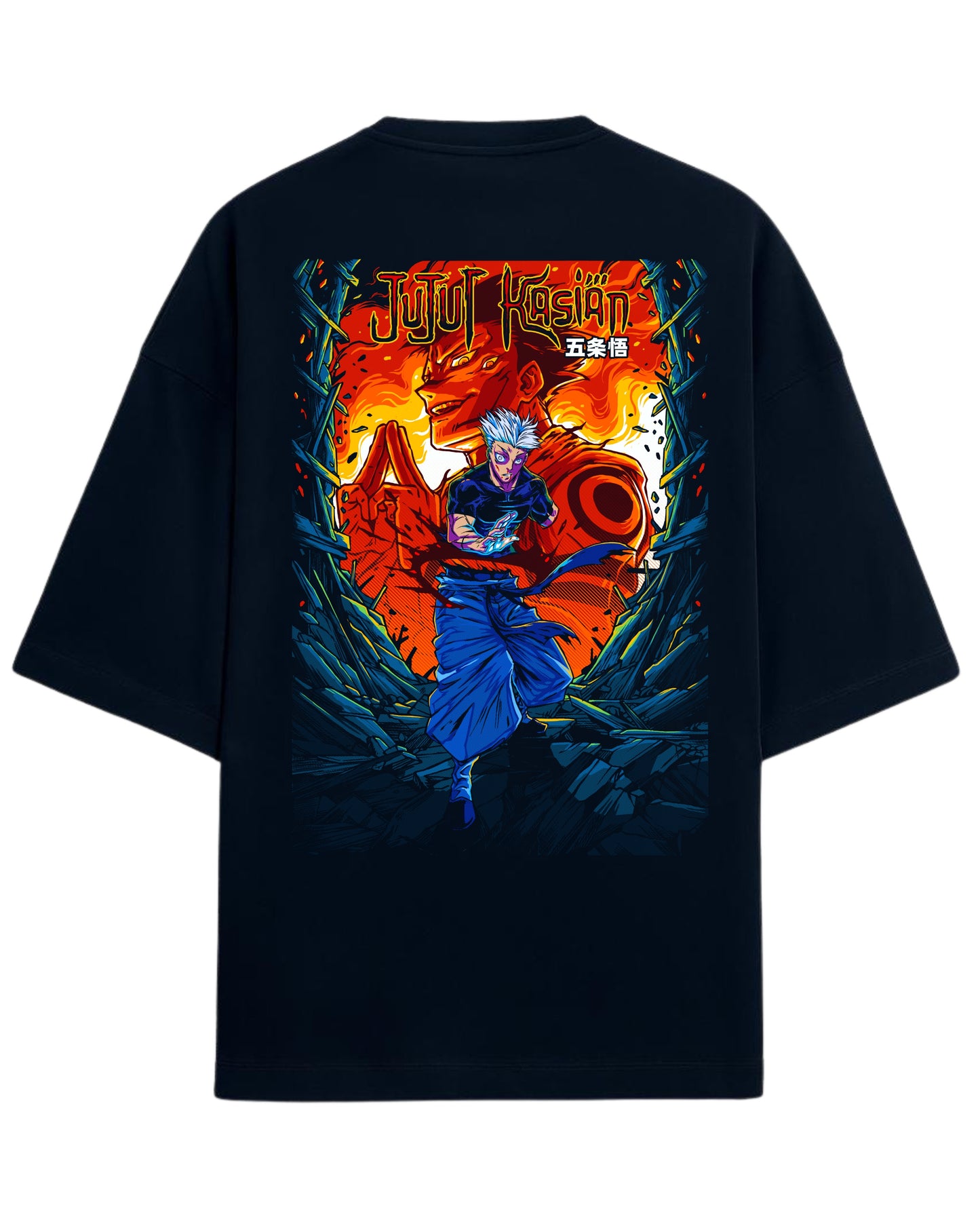 Gojo vs Sukuna “Cursed Clash” Oversized T-Shirt | Jujutsu Kaisen Graphic Tee | Premium 260 GSM Cotton