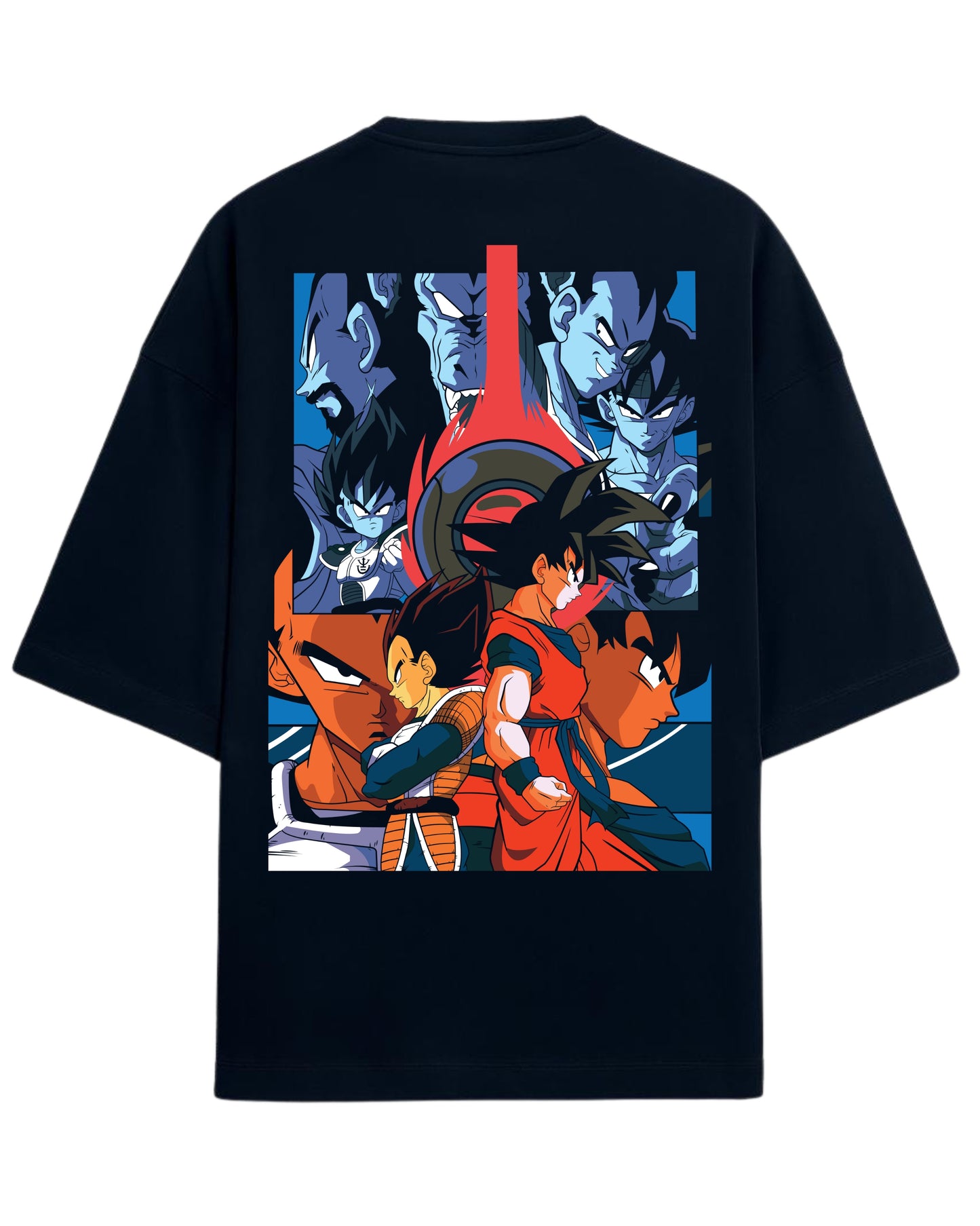 Goku & Vegeta Oversized Tees | Dragon Ball Z Graphic Tee | Premium 260 GSM Cotton Blend