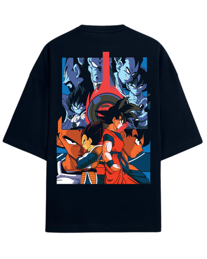 Goku & Vegeta Oversized Tees | Dragon Ball Z Graphic Tee | Premium 260 GSM Cotton Blend