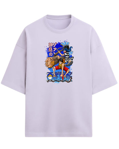 One Piece Luffy & Buggy Oversized Graphic Tees | One Piece Graphic Tees | Premium 260 GSM Cotton Blend