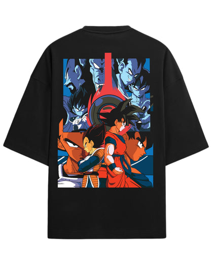 Goku & Vegeta Oversized Tees | Dragon Ball Z Graphic Tee | Premium 260 GSM Cotton Blend