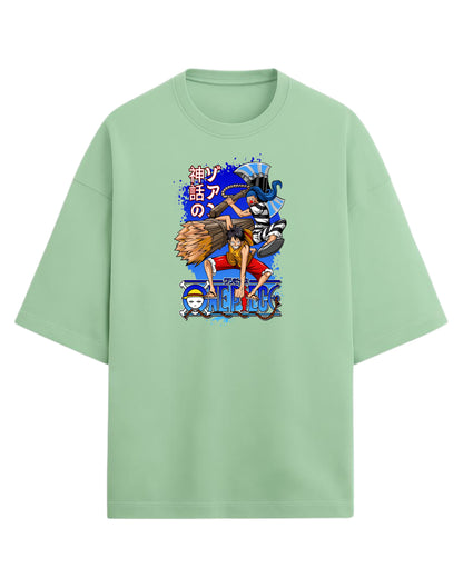 One Piece Luffy & Buggy Oversized Graphic Tees | One Piece Graphic Tees | Premium 260 GSM Cotton Blend