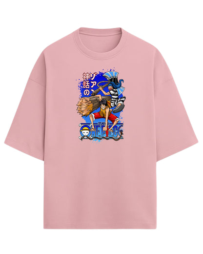 One Piece Luffy & Buggy Oversized Graphic Tees | One Piece Graphic Tees | Premium 260 GSM Cotton Blend