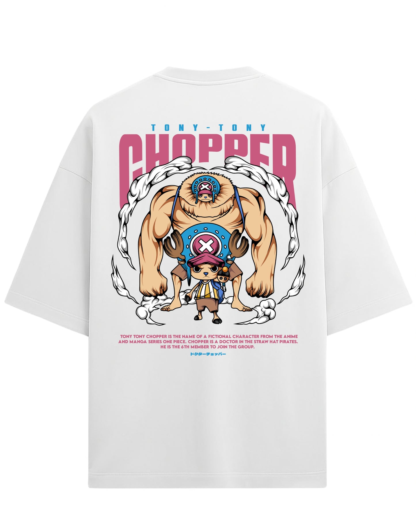 Tony Tony Chopper Oversized Tees | One Piece Anime Graphic Tee | Premium 260 GSM Cotton Blend