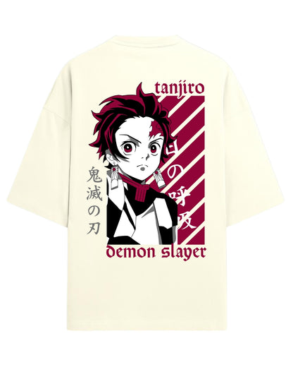 Tanjiro Kamado Sun Breathing Oversized T-Shirt | Demon Slayer Anime Graphic Tee | Premium 260 GSM Cotton