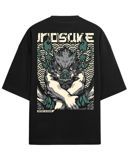 Inosuke Hashibira Oversized T-Shirt | Demon Slayer Anime Graphic Tee | Premium 260 GSM Cotton Blend